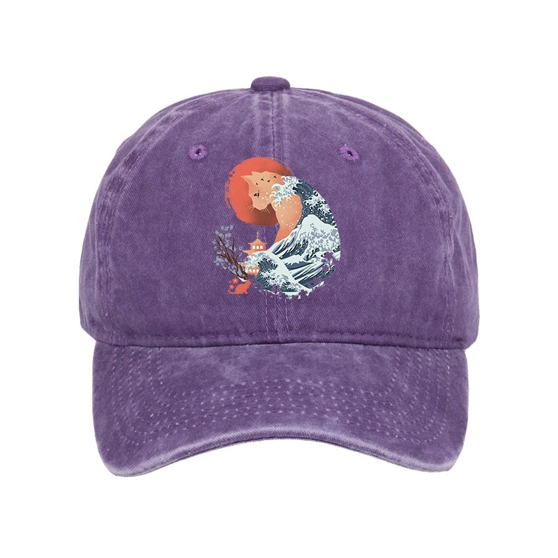 Spirit Cat Wave Japan Washed Cap