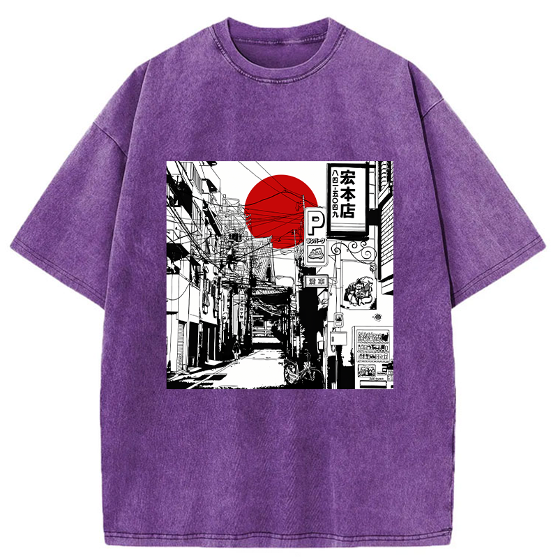 Sunrise On The Street Washed T-Shirt