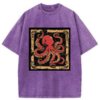 Retro Octopus Washed T-Shirt