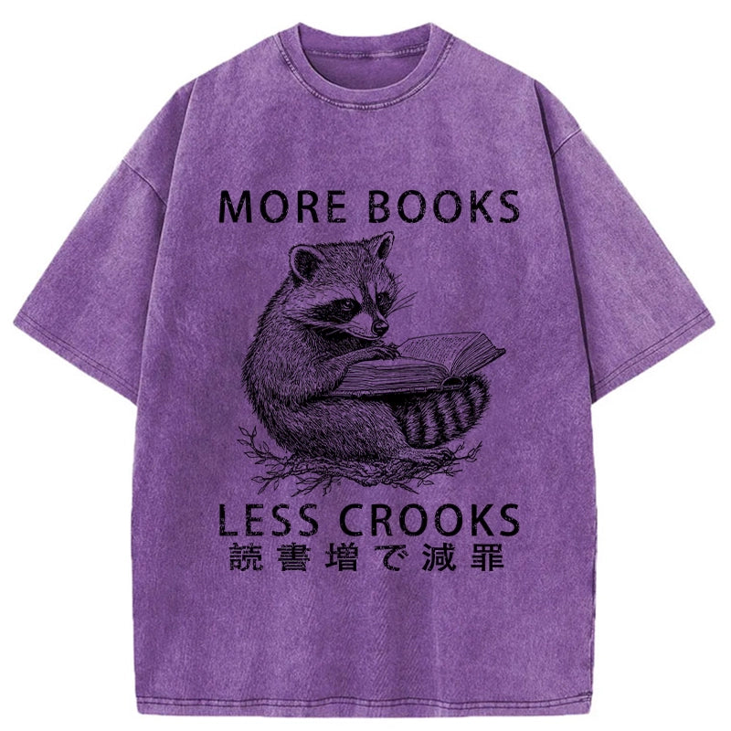 More Books Less Crooks Washed T-Shirt