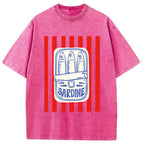 Les Sardines Red Stripes Fisherman Washed T-Shirt