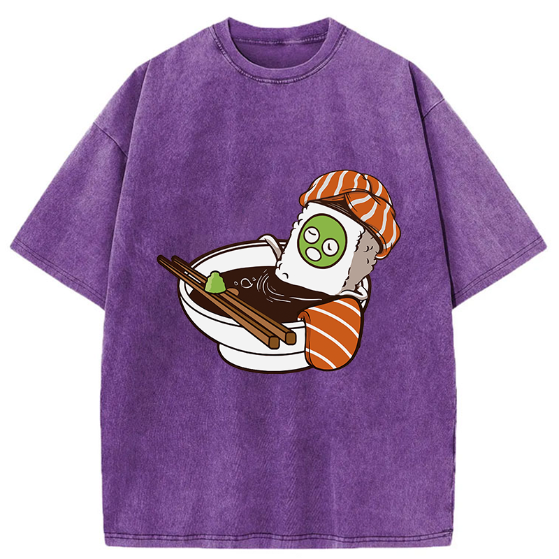 Lovely Sushi Soy Sauce Bath Washed T-Shirt