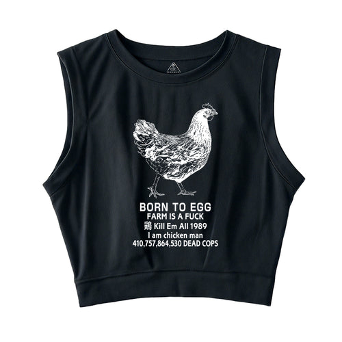 Born To Egg Sleeveless Crop Top