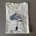 Unisex Classic Cotton Lone Penguin Mountain Meme Printed Folded T-shirt