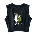 Cat Holding A Frog Sleeveless Crop Top