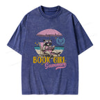 Book Girl Summer Unisex Washed T-shirt