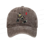 Contemplative Robot Cat Washed Cap