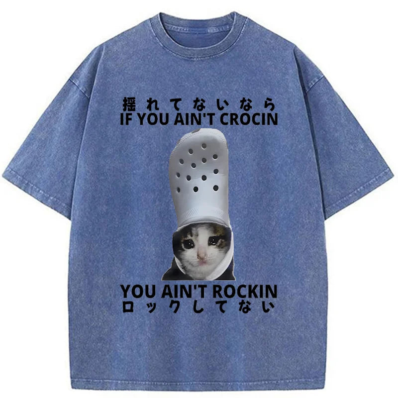 Funny Cat Meme Japan Washed T-Shirt