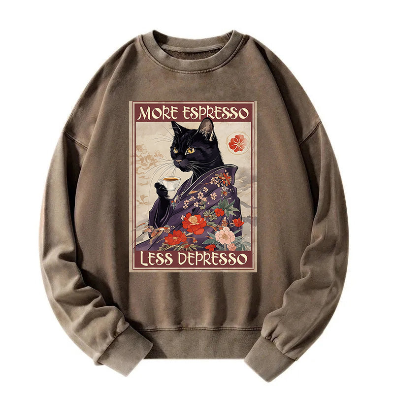 More Espresso Less Depresso Washed Sweatshirt