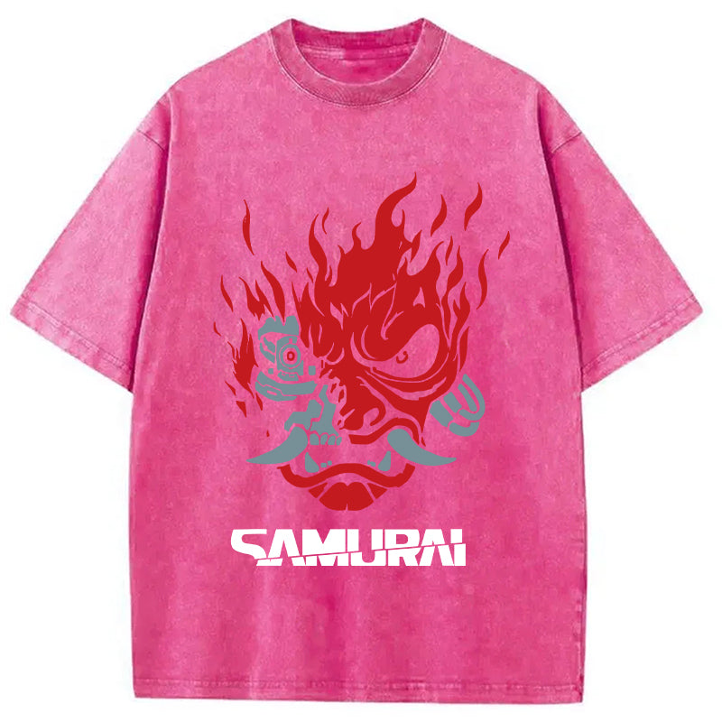 Vintage Samurai Retro Japanese Washed T-Shirt