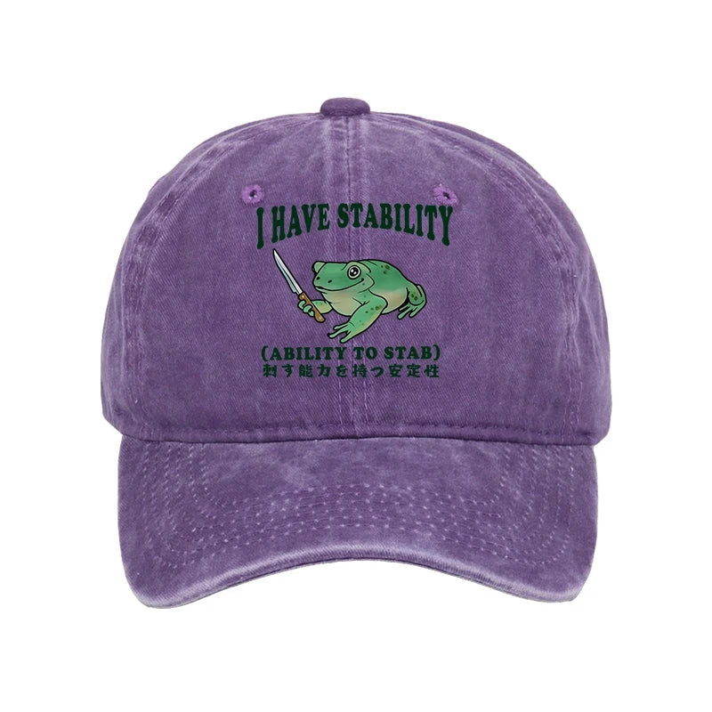 Mentally Stable Assassin Frog Washed Cap