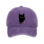 Cat Sharp Gaze Washed Cap