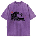 Skeleton Surfing Japan Washed T-Shirt