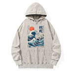 Ukiyo-e Ocean Waves Japan Washed Hoodie