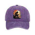 Cat Ninja Ukiyo-e Anime Style Samurai Washed Cap