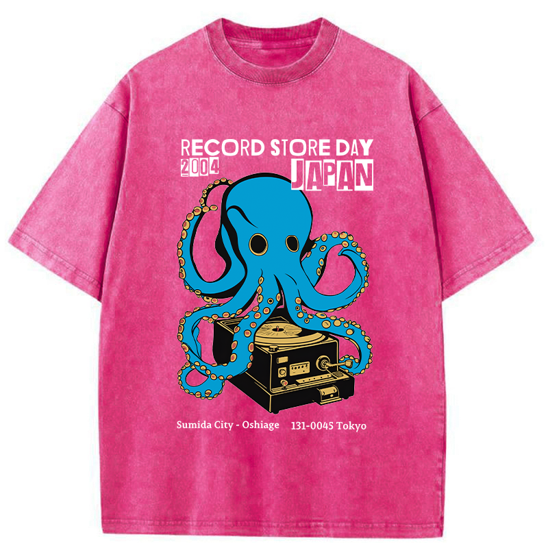 Japanese Octopus Records Washed T-Shirt
