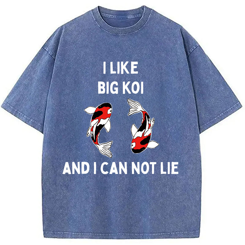 Vintage Koi Fish I Like Big Koi Washed T-Shirt
