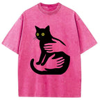 Hug A Black Cat Washed T-Shirt