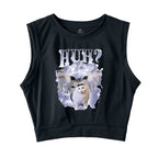 Huh Cat Chonky Ben Meme Sleeveless Crop Top