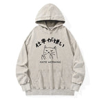 A Cat That Hates Work Washed Hoodie