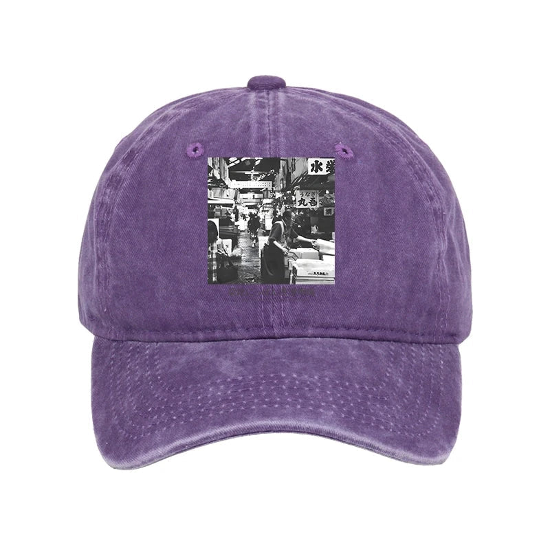 Tsukiji Fish Market Photo Washed Cap