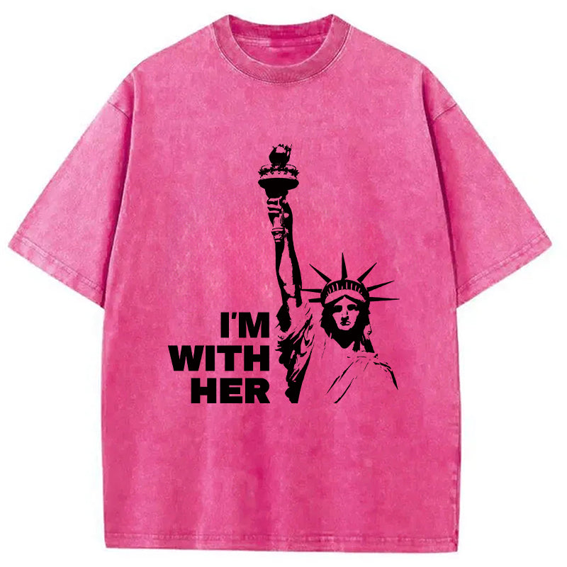 I'm With Her Washed T-Shirt
