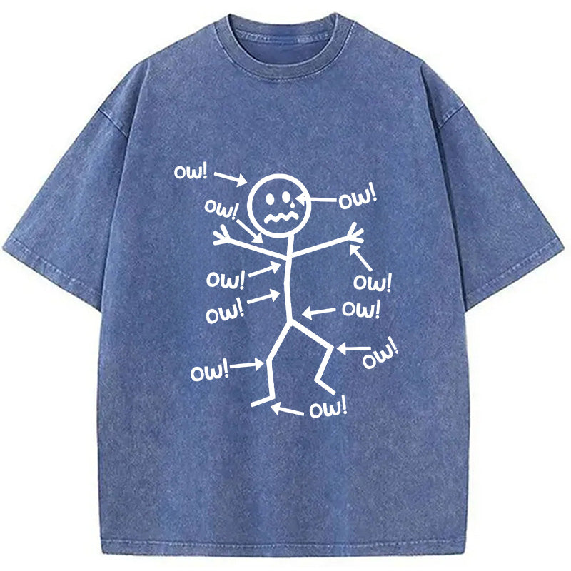 Ow Ow Ow Funny Scream Washed T-Shirt