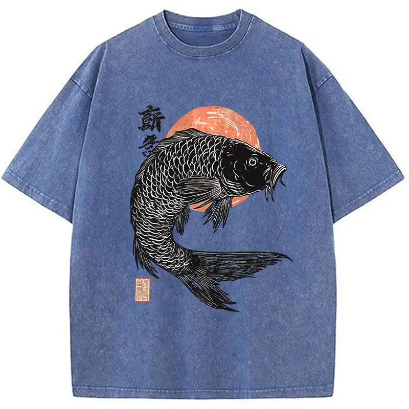 Vintage Koi Rice Sack Washed T-Shirt