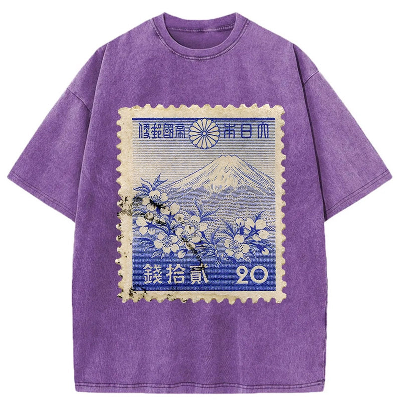 Japan Vintage Stamp Washed T-Shirt