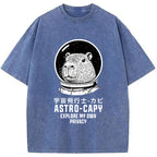 Astronaut Capybara Washed T-Shirt