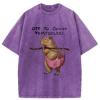 Unisex Capybaras That Do Bad Things Washed T-Shirt