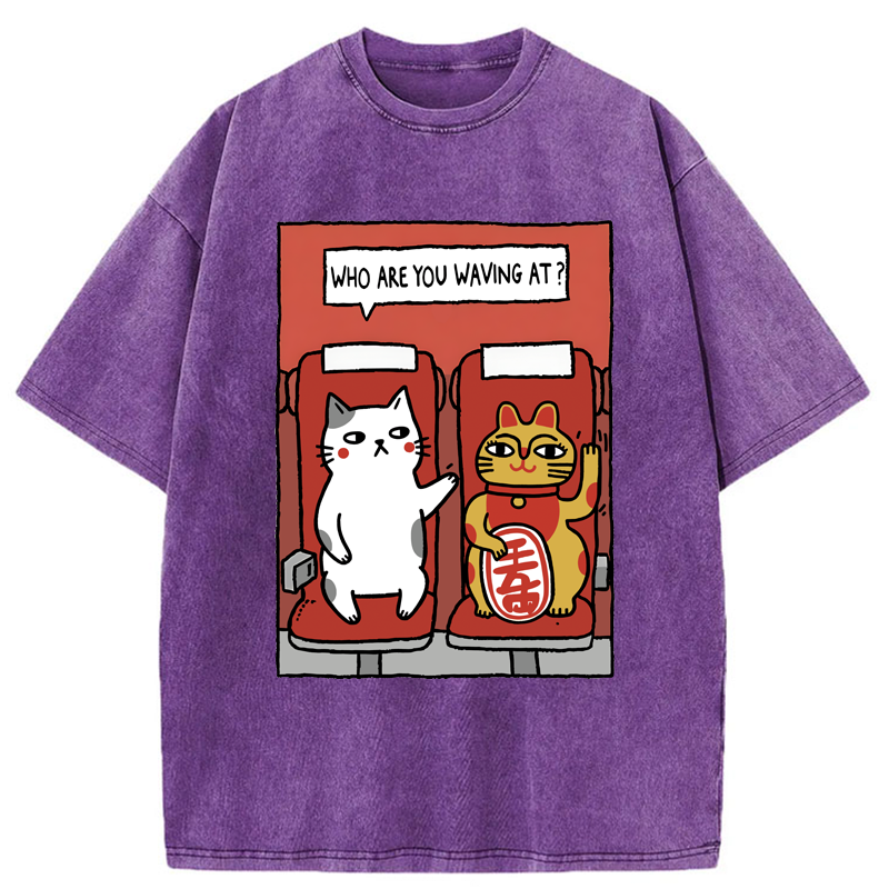 Unisex Who Are You Waving At Washed T-Shirt