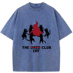 Unisex Cat Party Washed T-Shirt