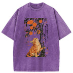 Unisex Orange Cat Wants To Eat Oranges Washed T-Shirt