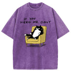 Unisex Unavailable Cat Washed T-Shirt