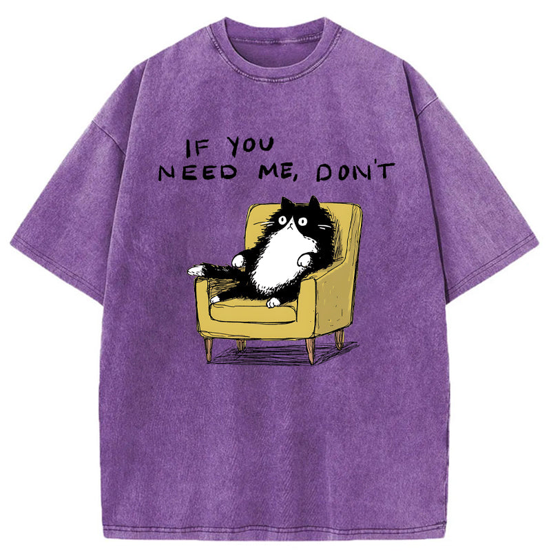 Unisex Unavailable Cat Washed T-Shirt