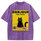 Unisex Bonjour Mon Amour Washed T-Shirt