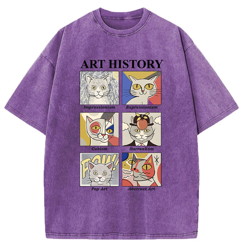 Unisex Art History About Cats Washed T-Shirt