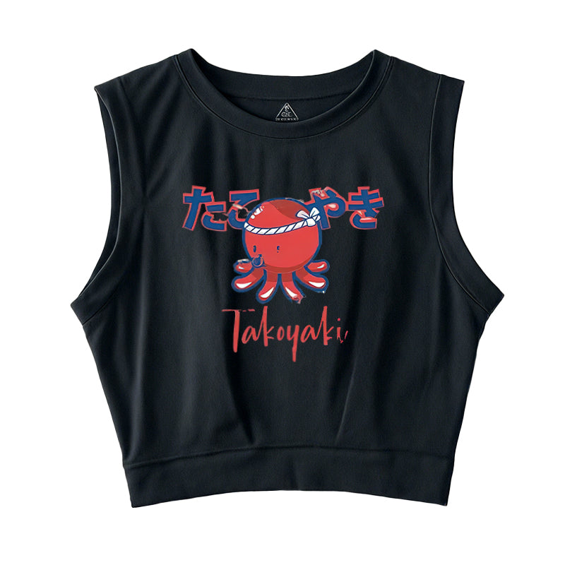 Japanese Traditional Takoyaki Sleeveless Crop Top