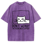 Unisex Emotional Support Cat Washed T-Shirt