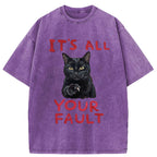 Unisex Cat's Accusation Washed T-Shirt