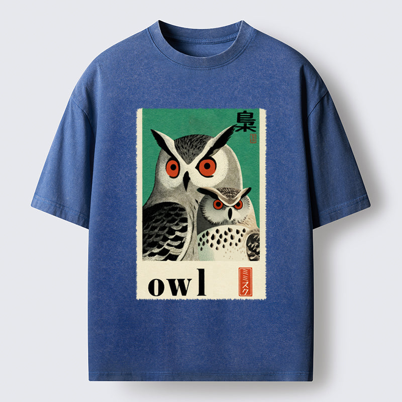 Unisex Eagle Owls Washed T-Shirt