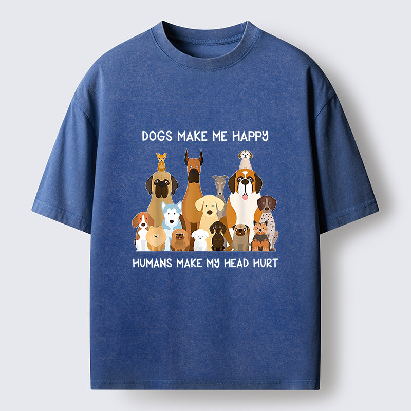 Unisex I Like Dogs Washed T-Shirt
