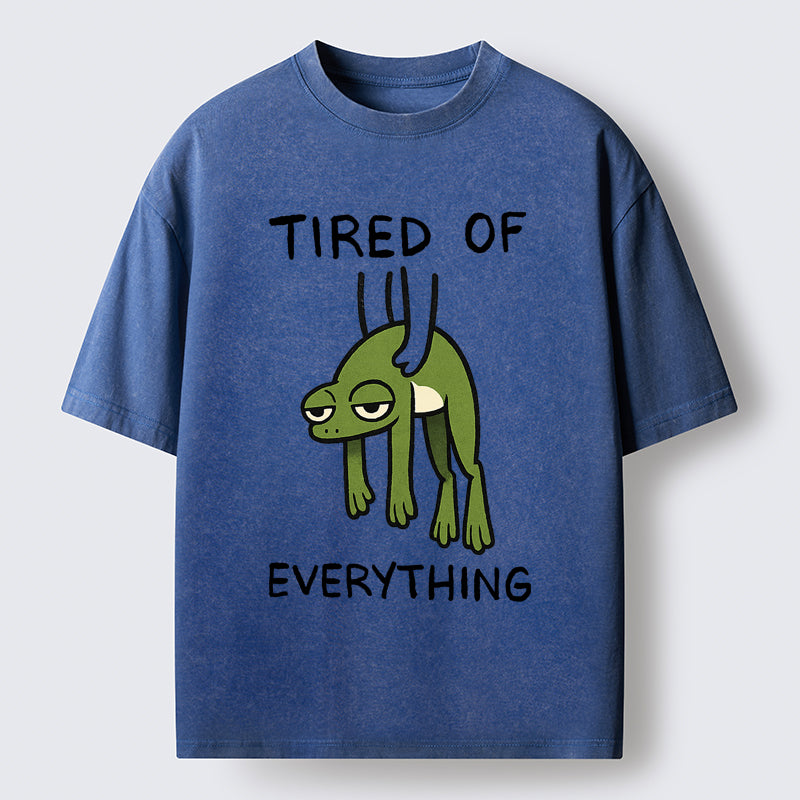 Unisex Tired Of Everything Frog Washed T-Shirt