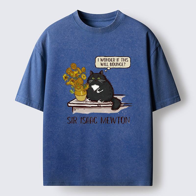 Unisex Cat Wants To Do A Physics Experiment Washed T-Shirt