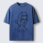 Unisex Not Hat It’s A Cat Washed T-Shirt