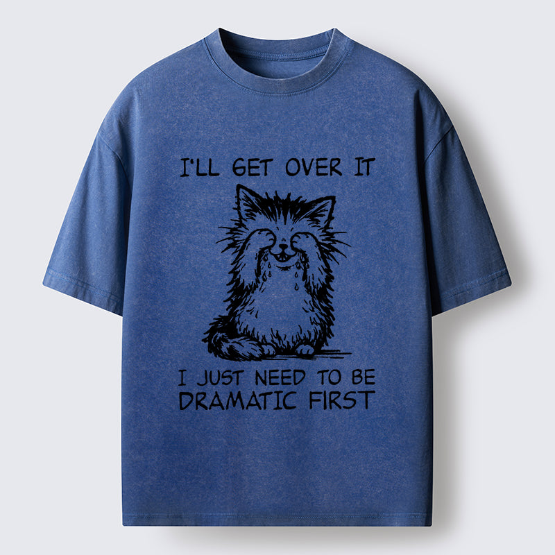 Unisex Dramatic First Cat Washed T-Shirt