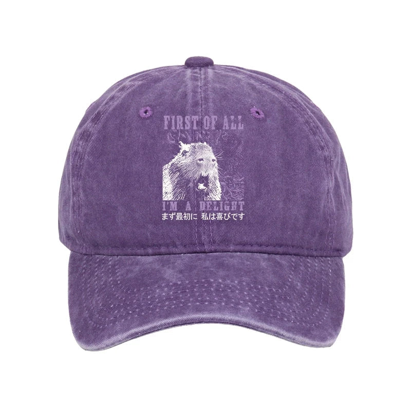 First Of All I'm A Delight Washed Cap