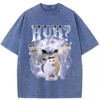 Huh Cat Chonky Ben Meme Washed T-Shirt