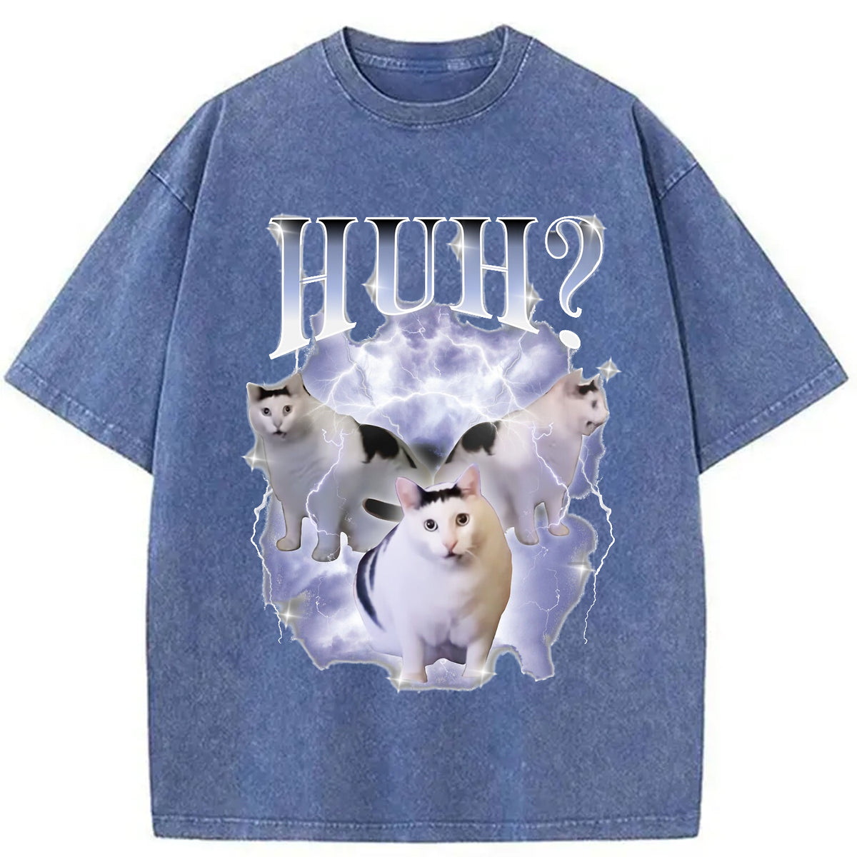 Huh Cat Chonky Ben Meme Washed T-Shirt